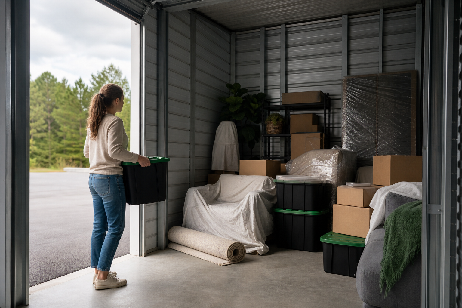 Indoor storage unit prepared for humid weather