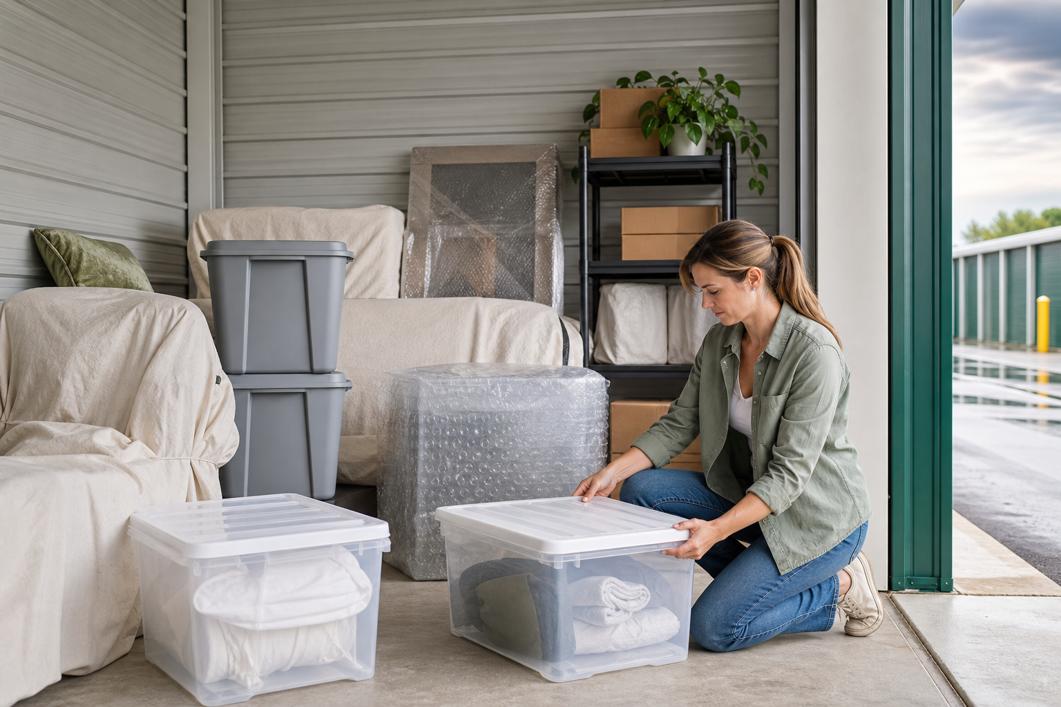 Indoor storage unit prepared for humid weather