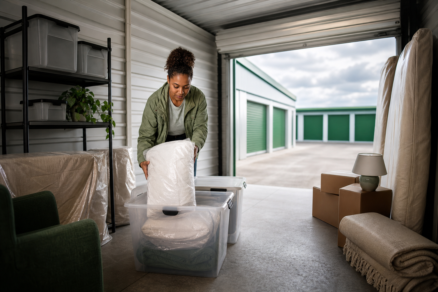 Indoor storage unit prepared for humid weather