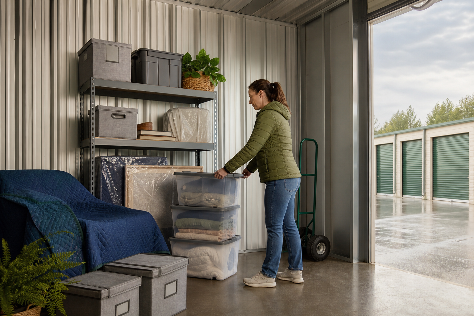 Indoor storage unit prepared for humid weather