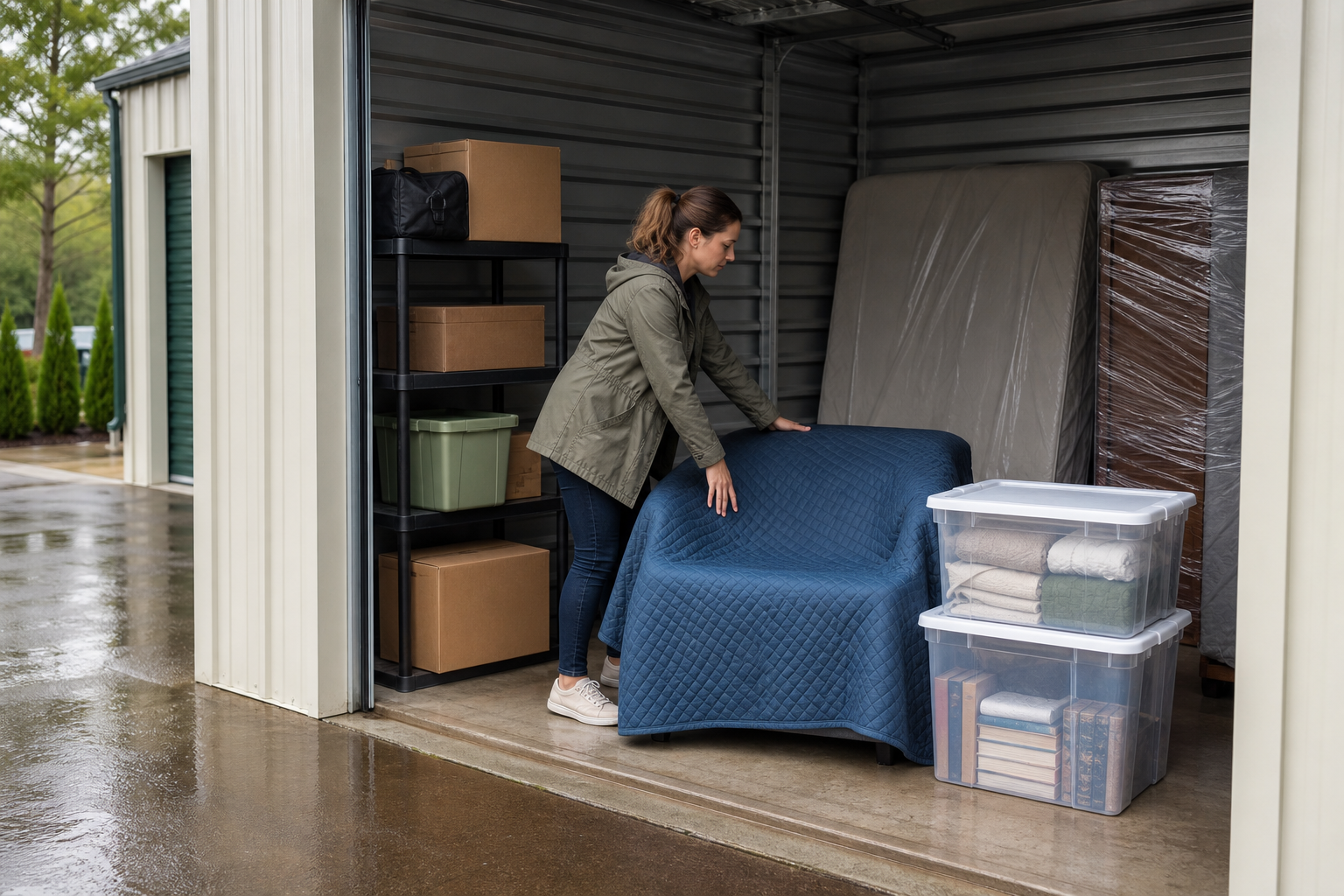 Indoor storage unit prepared for humid weather