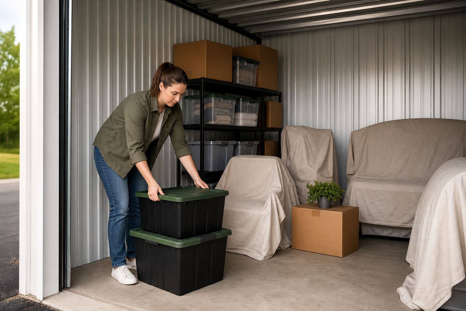 Covered seasonal gear and vehicle storage