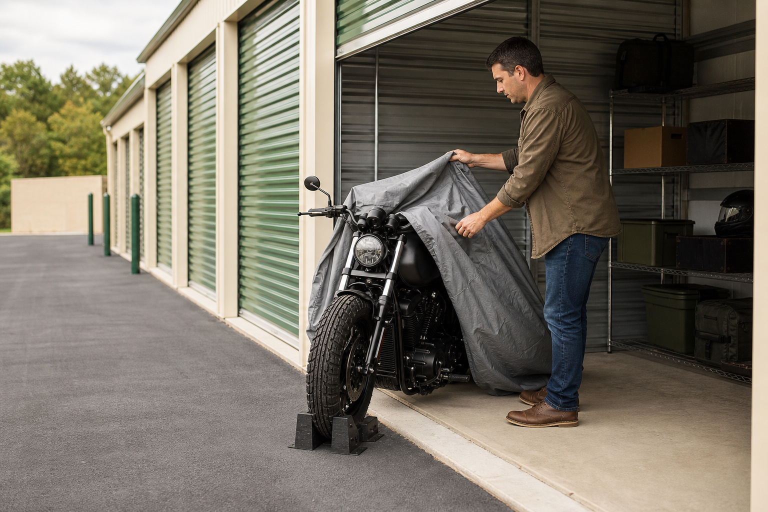 Vehicle storage preparation before renting a unit