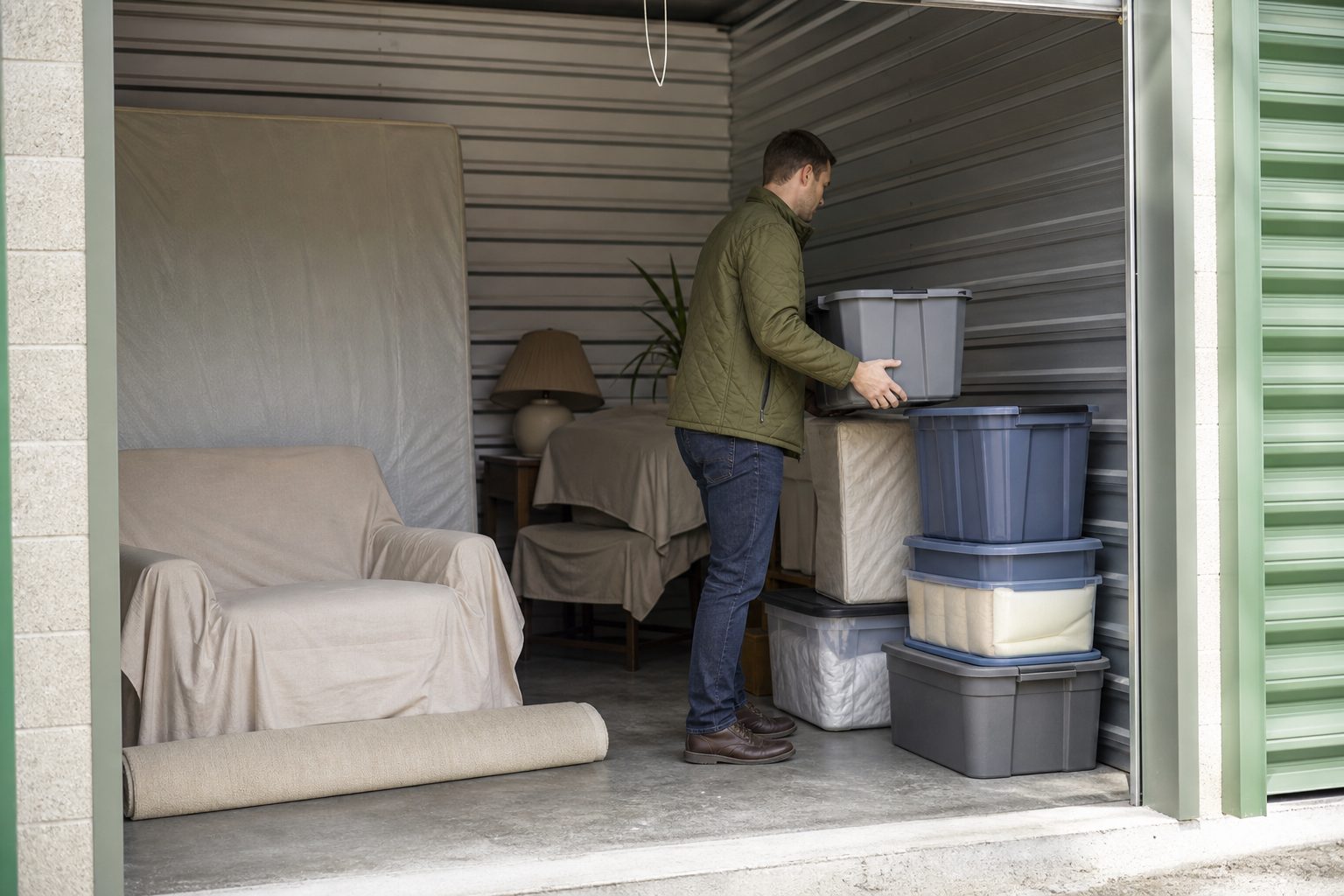 Covered seasonal gear and vehicle storage
