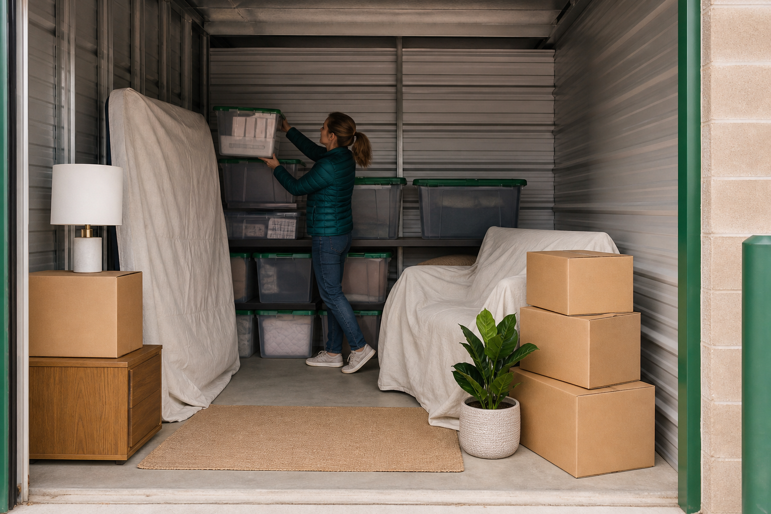 Drive up access lane with storage units