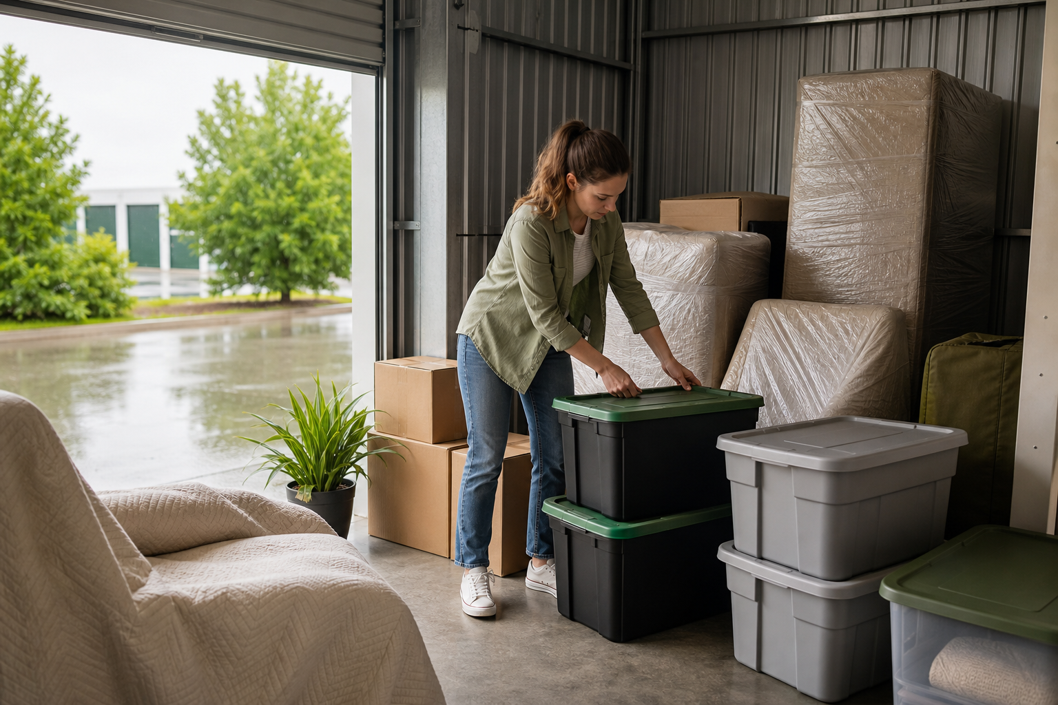 Indoor storage unit prepared for humid weather