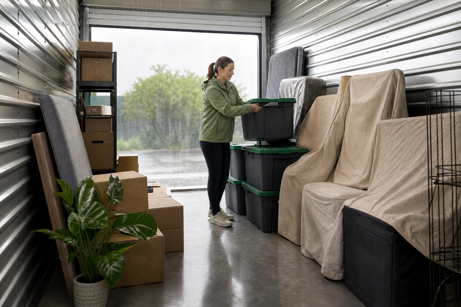 Indoor storage unit prepared for humid weather