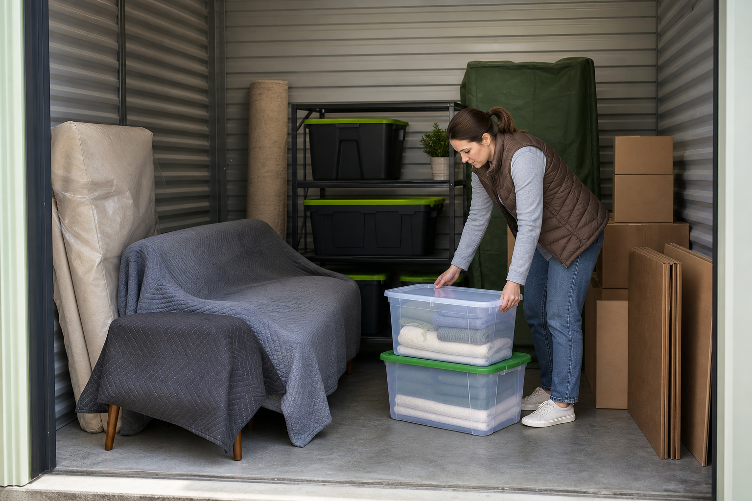 Indoor storage unit prepared for humid weather